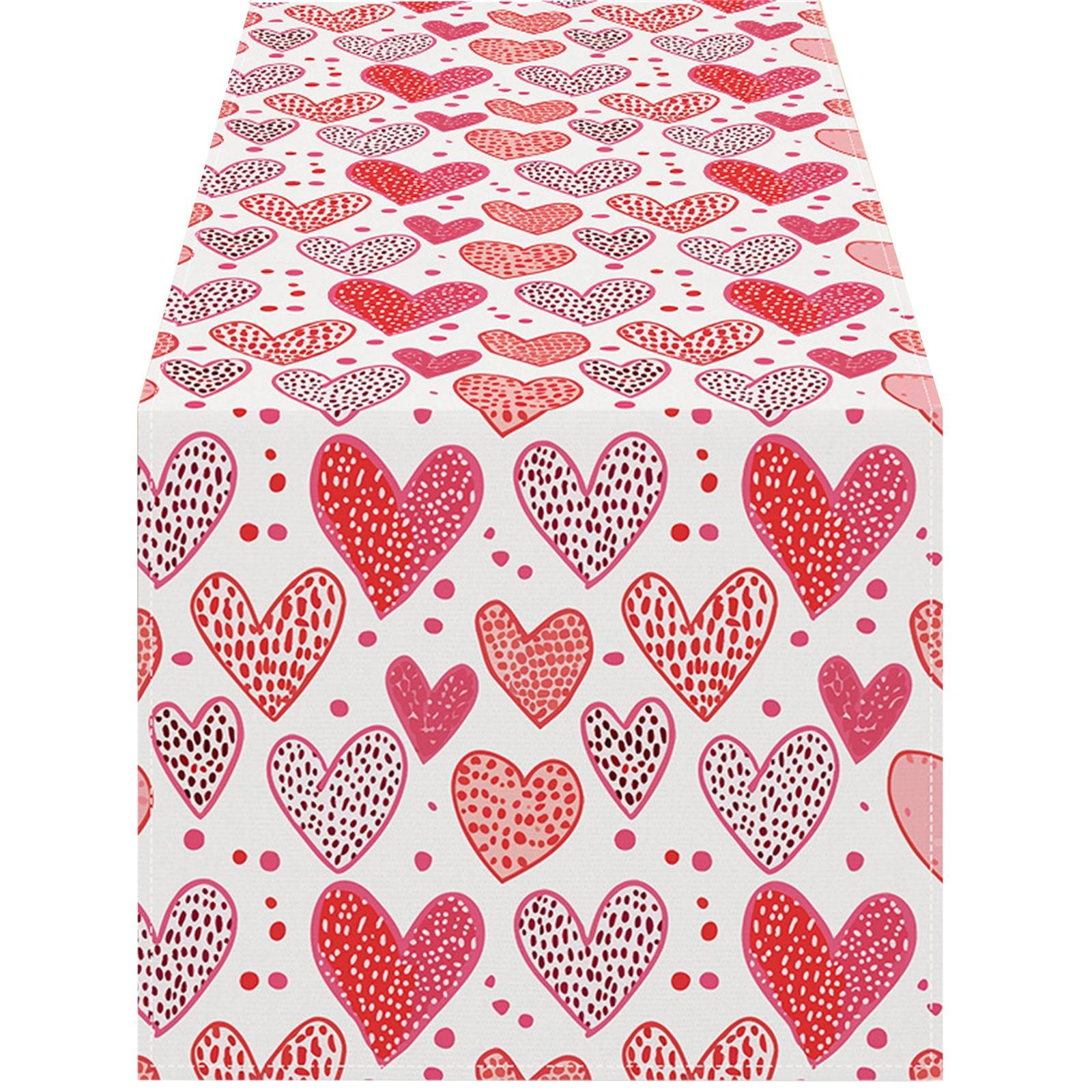 

Льняная скатерть, милая скатерть в форме сердца, нескользящая скатерть, подходящая для украшения вечеринки