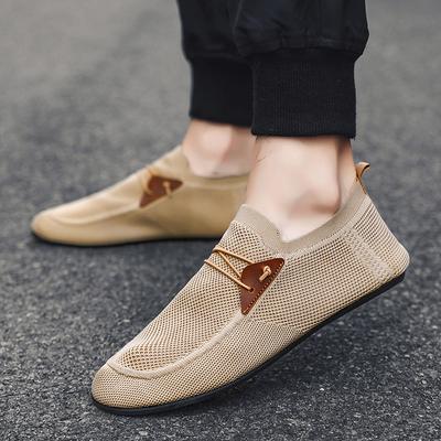 Fileli Loafer Ayakkabı Erkek Rahat Düz Taban Yürüyüş Ayakkabısı Yazlık Nefes Alabilir Kaymaz Günlük Loafer Ayakkabı