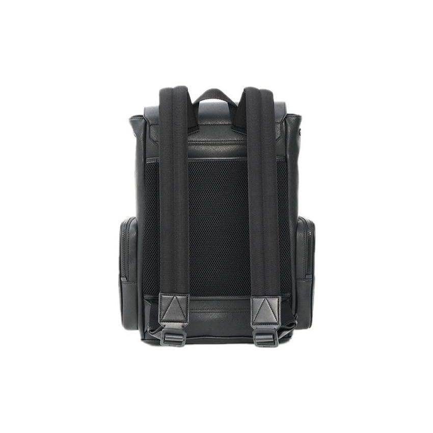 Bally Letter Logo Large Capacity Striped Lock Buckle Backpack Men Backpack Black 6303962