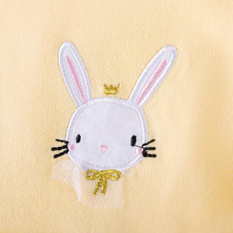 Girls Mesh Dress Spring Autumn Clothes Children's Princess Dresses Cartoon Cotton Yellow Skirt for 2-7 Years Old