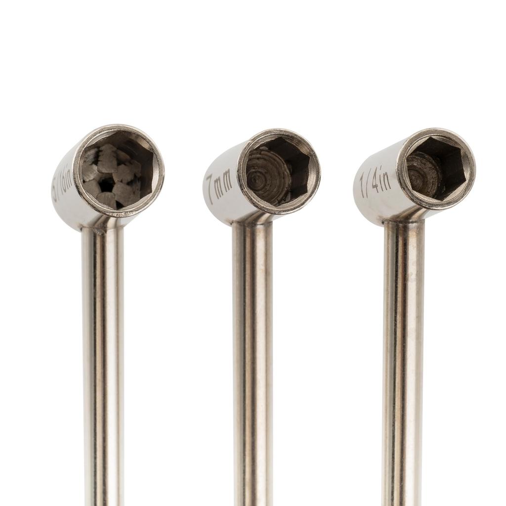 Musiclily Pro Hardened Steel Box Truss Rod Wrench and 8mm Hex Wrenches for Truss Rod Adjustment 3-Piece Set, 6.35mm, 7mm, Guitar/Bass