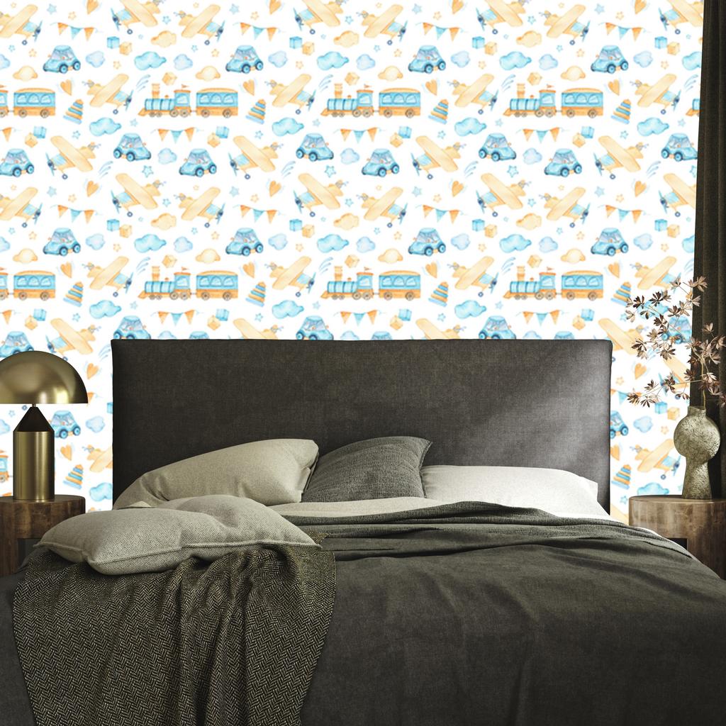 Cars and planes wallpaper for living room and bedroom 50x1000