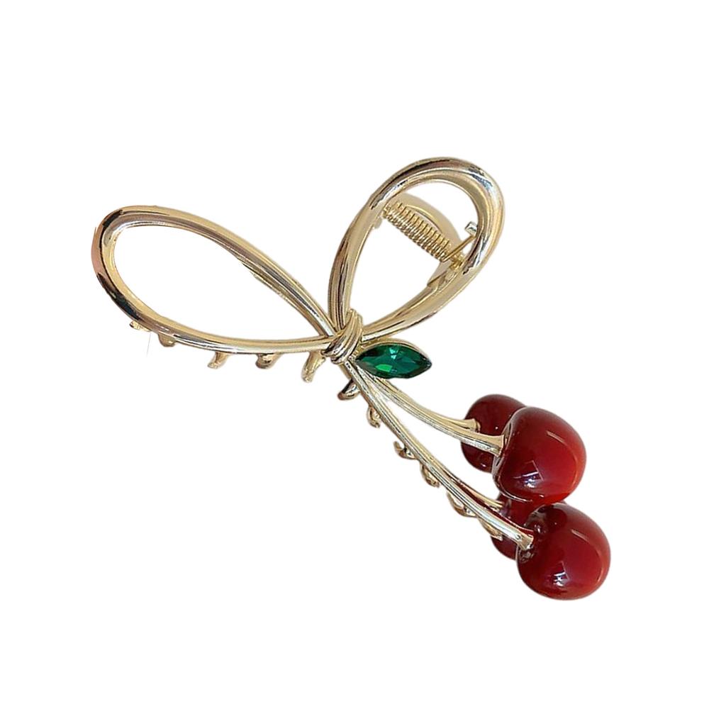 Cherry Hair Claw Clip Fruit Theme Hair Clamp Clamps 3D Cherry Hair Catch Barrettes Strong Hold Hairpin for Girls