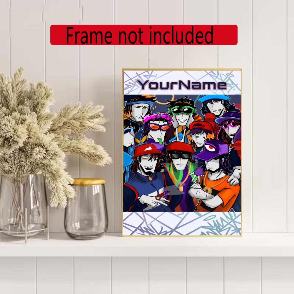 Incredibox Customize Your Name Diamond Painting Round Diamond Diy Frameless Holiday Artwork Suitable For Home Office Wall Decoration