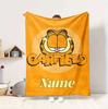 Custom Name Garfield Hug Flannel Blanket Throw Blanket Soft Warm Sofa Bed Home Decor Unique Gift