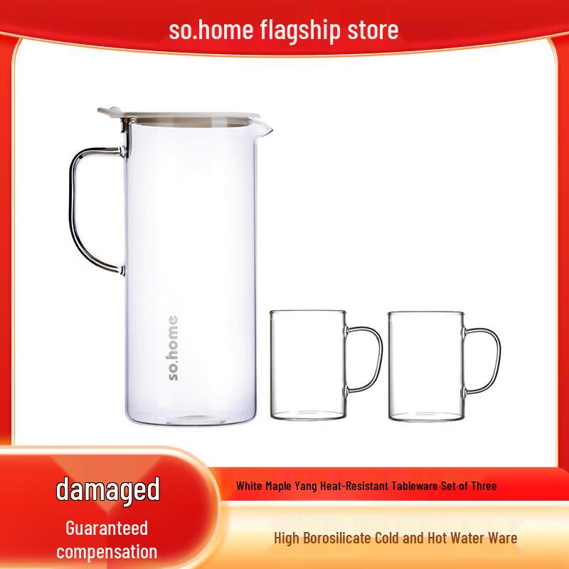 Sohome 1.2L Heat-Resistant Glass Pitcher Set