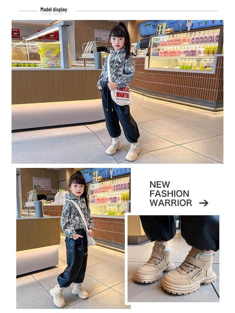 Boys' 2024 Fashion Fleece-lined Velcro Ankle Boots - Warm & Cold-proof Winter Style
