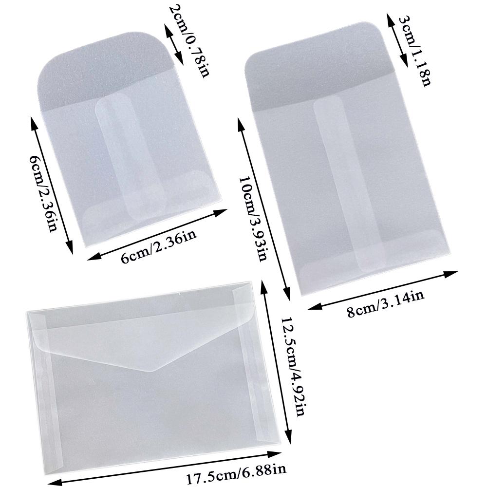 11PCS INS Translucent Storage Bags Envelope Packaging Bags Waterproof Dust-proof InsIdol Photo Cards Holder Protective Bags