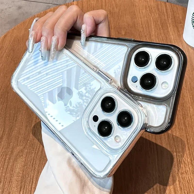 Luxury Silicone Transparent Shockproof Armo Case For iPhone 16 15 14 13 12 11 Pro Max Plus X XR 16E Phone Clear Protection Cover