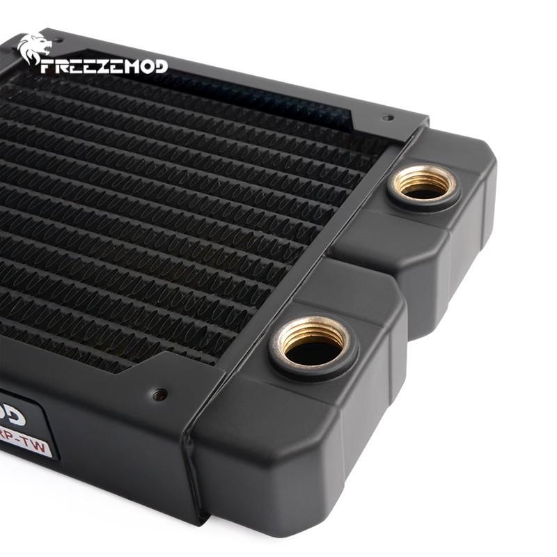 FREEZEMOD G1/4'' 29mm Thick Copper Radiator 120/240/360/480mm PC Water Cooling Rad. Row Heat Sink Cooler for 120mm Fan