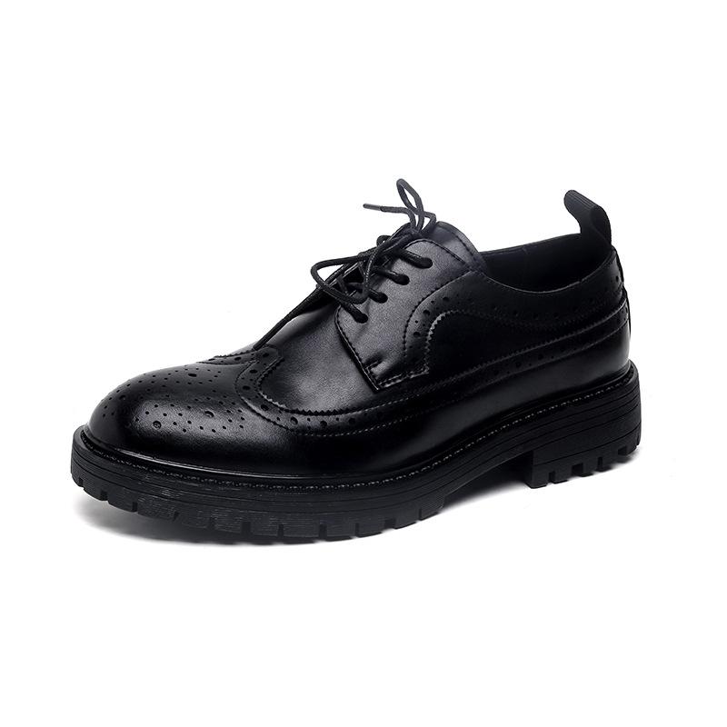 

Мужские черные кожаные броги, увеличивающие рост, повседневные туфли Size 39