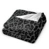 Dark Gray Black Leopard Cheetah Print Flannel Fleece Blanket Lightweight Blanket Soft Warm Cozy Fuzzy Throw Blanket for Bed Sofa