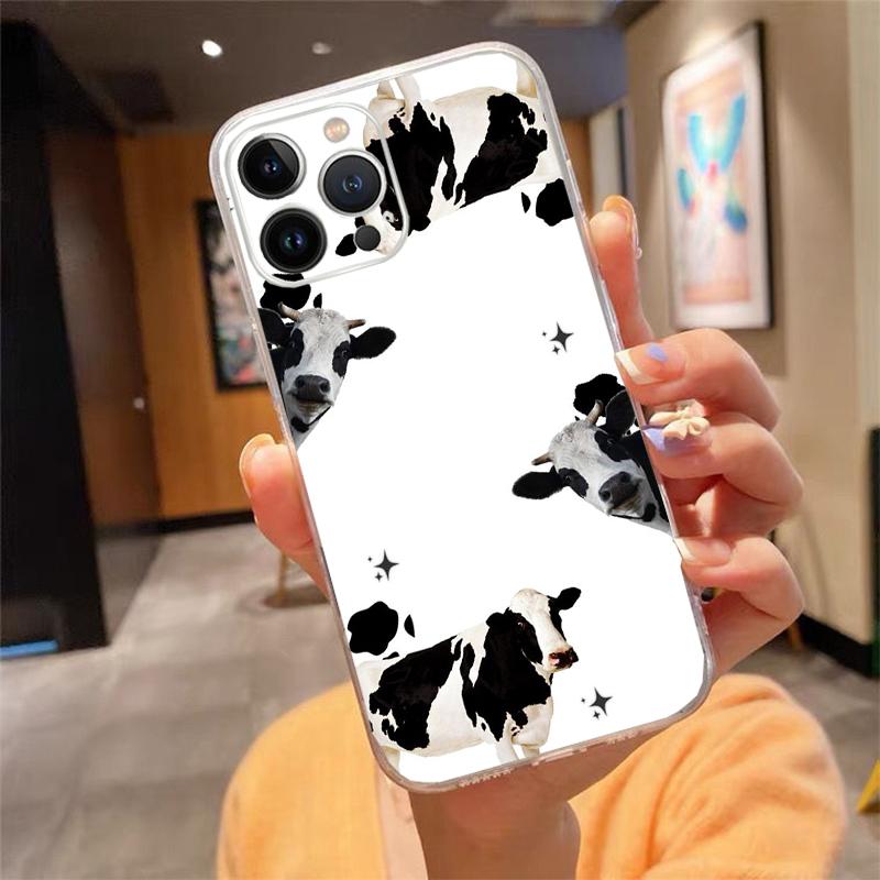 Cute Cow Phone Case For iphone 17 Pro Max Air 16 15 14 13 Pro Max 15 16 Pro 15Plus