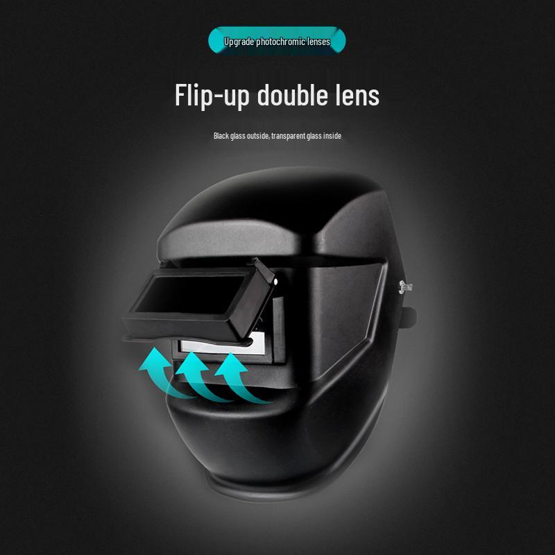 Adjustable Full-Face Flip-Up Welding Mask: Anti-Splash, Breathable, High-Temperature Resistant