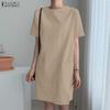Women Casual Round Neck Summer Short Sleeve Dress