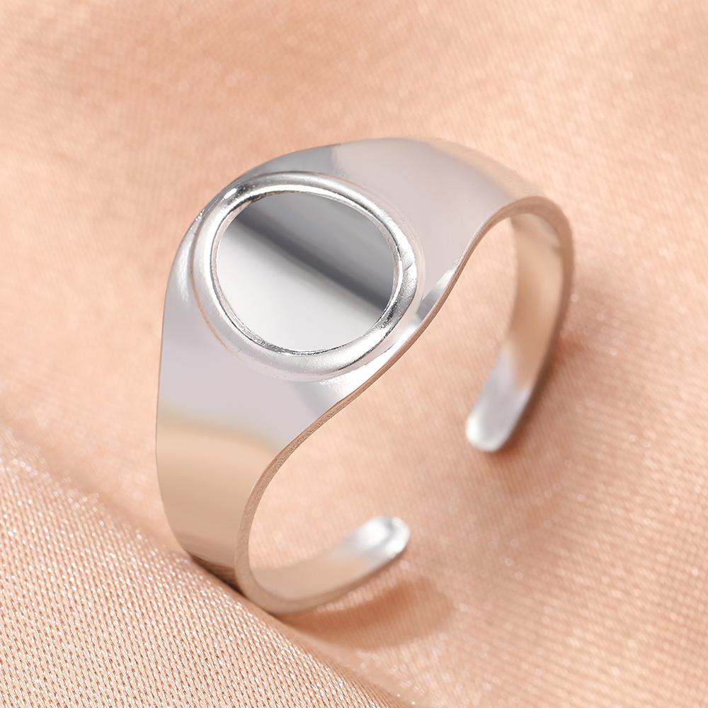 Stainless Steel Rings Minimalist Geometric Personality Snake Adjustable Open Ring Fashion Trending Ring For Women Zircon Gifts