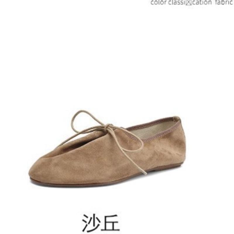

Main push~ Sheepskin Buddhist monk shoes, full leather lace-up rake shoes inside and outside spring, round head spot Doudou shoes 40