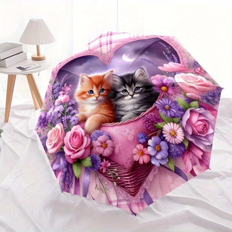 Lover Cat Automatic Folding Umbrella Compact Lightweight For Outdoor Adventures T169