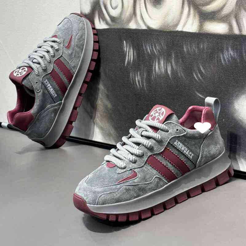 

Men s shoes 2 winter new matte leather dad shoes non-slip soft-soled sports casual shoes men s trend 44 сірий колір