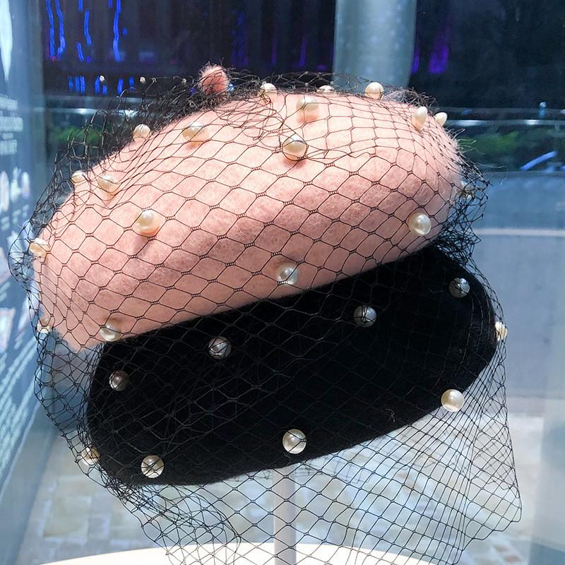 French Style Mesh Beret Hat For Women With Polyester Fabric And Fashionable Ol Look