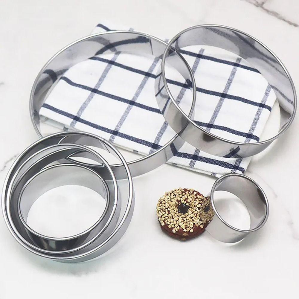 6Pcs/Set DIY Cake Ring Mold Stainless Steel Cookie Mousse Cuttur Durable Wedding Cake Tools