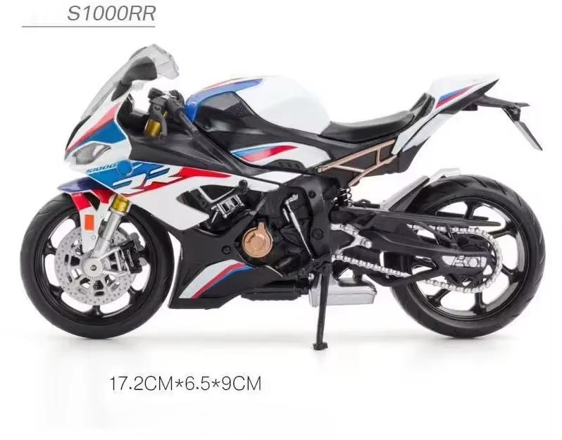1:12 Yamaha Yzf-r1m Alloy Bmw S1000rr Motorcycle Toys Diecast Car Front Wheel Steering Rubber Tires Vehice For Boy Holiday Gifts