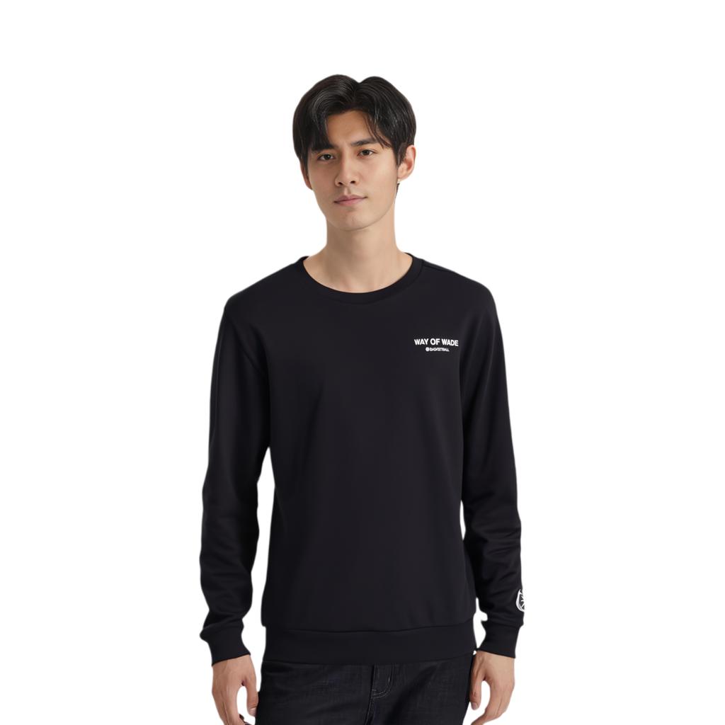 Li Ning Sweatshirts Men's Black Crew Neck Moderate Regular AWDS813-4