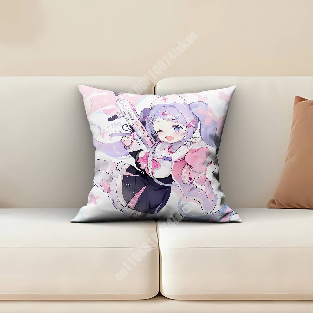Blue Archive Asagao Hanae Pillow Cover Sofa Couch Cushion Case Home Living Room Decoration