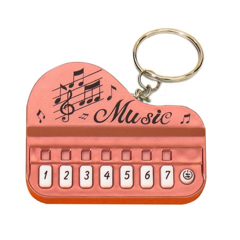 Klavierspielzeug Schlüsselanhänger Mini Echtes funktionierendes Fingerklavier Schlüsselanhänger Mit Lichtern Multifunktionales Elektronisches Klavier Tastatur Spielzeug