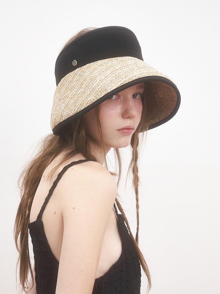 Beulaunhaes Deauville Straw Sun Visor Hat - Black