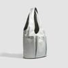 Textured Single Shoulder Underarm Bag Women'S Pleated Double Pocket Bag Handbag Large Capacity Commuter Tote Bag