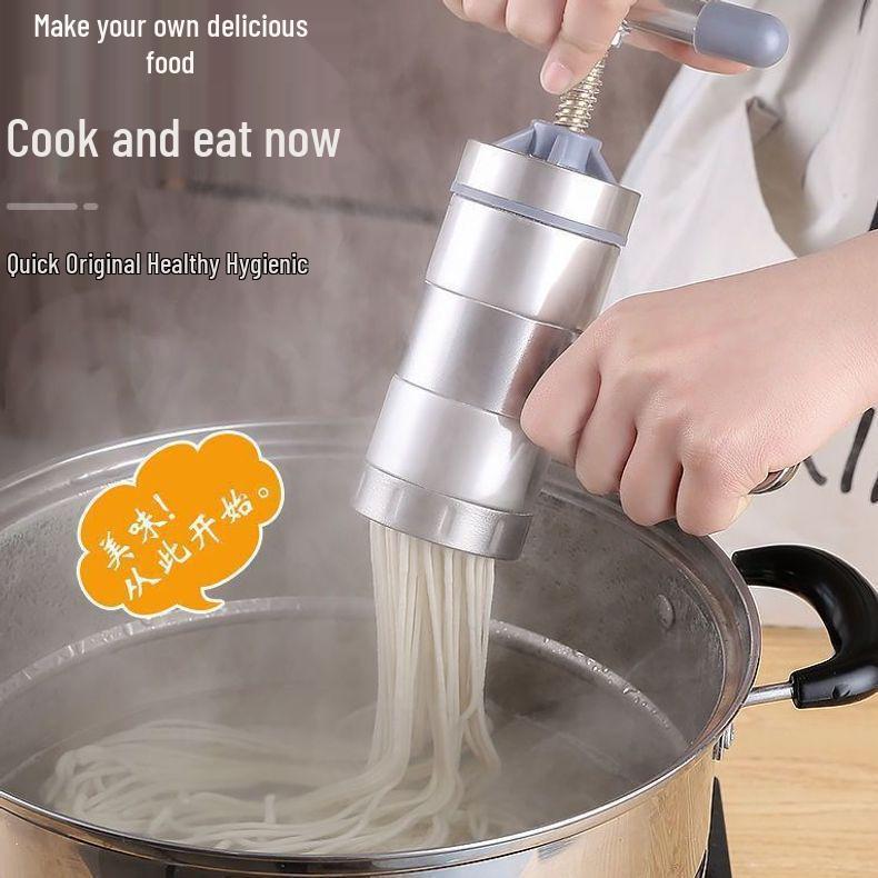 Stainless Steel Manual Noodle Maker with Plastic Dough Press