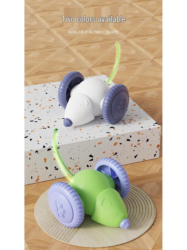 Electric Ride-on Cat Teaser Toy with Mouse for Cats and Dogs