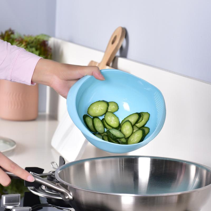Fine Perforated Vegetable Basket Kitchen Rice Washing Basin Household Food Grade Plastic Drain Basket