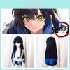 Authentic Cosplay Wig For Kimetsu No Yaiba's Zenitsu Agatsuma Long Blue Gradient Hair