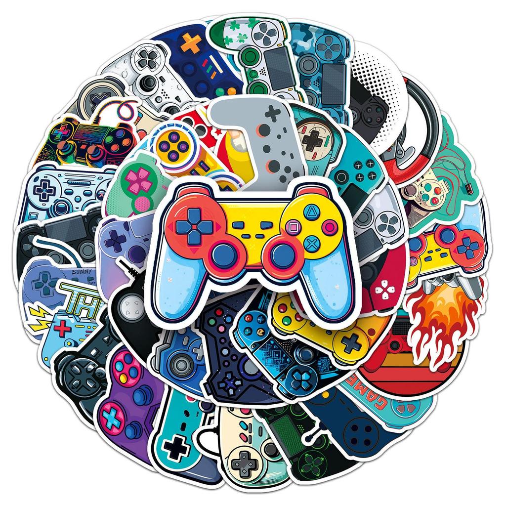 50PCS Cute Cartoon Game Controller Joystick Stickers for DIY Decoration on Stationery, Thermos Cups, and Journals.