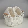Elegant Cotton Woven Storage Container Large Capacity Bedroom Organizer Handwoven Desktop Basket for Living Room