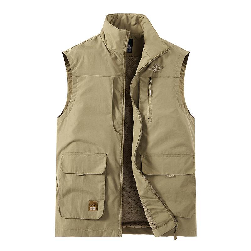Spring and Autumn Men's Middle-aged and Elderly Outdoor Leisure Large-size Vest Loose Multi-bag Tooling Sports Vest