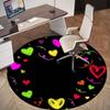 1pc Heart Circle Round Chair mat Area Rug - Non-Slip, Floor Mat for Office, Bedroom, home decor Christmas Gift p0811081