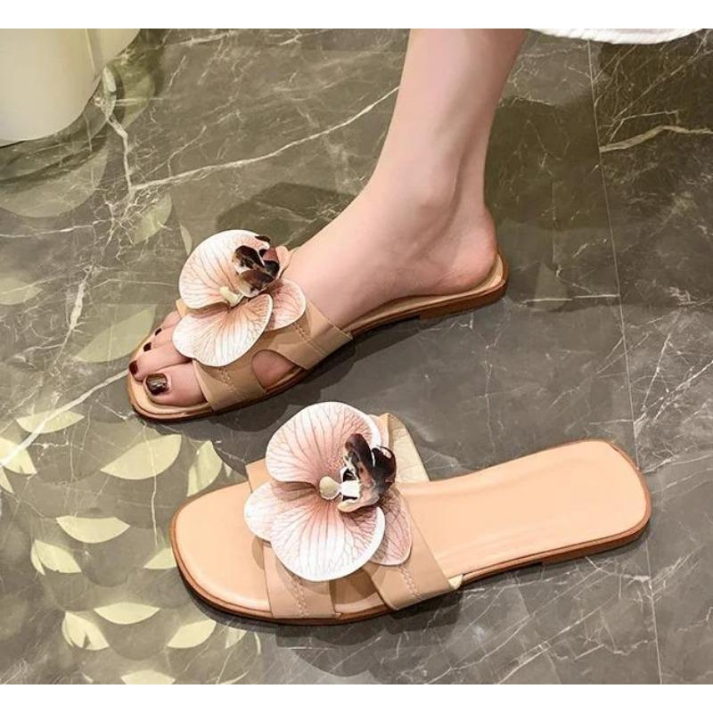Summer New Women's Flats Slippers Flower Women's Sandals Bathroom Slippers Banquet Party Women's Shoes Slides