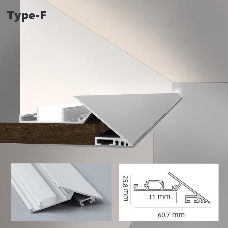 1m Bezrámový Vstavaný Stropný LED Hliníkový Profil Lineárna Tyčová Pásiková Lampa Pre Sadrokartón Skryté Podsvietenie Líniové Rohové Osvetlenie