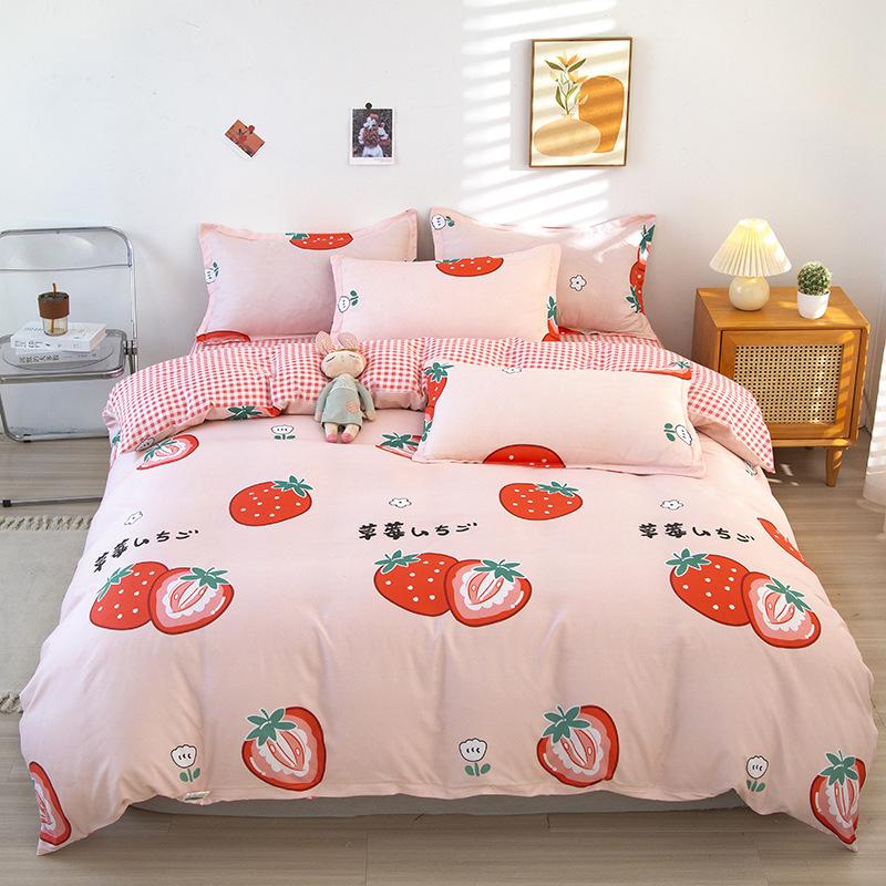 Washed Cotton Four-piece Set Spring and Autumn Quilt Cover Sheet Bed Single Three-piece Bedding Sets