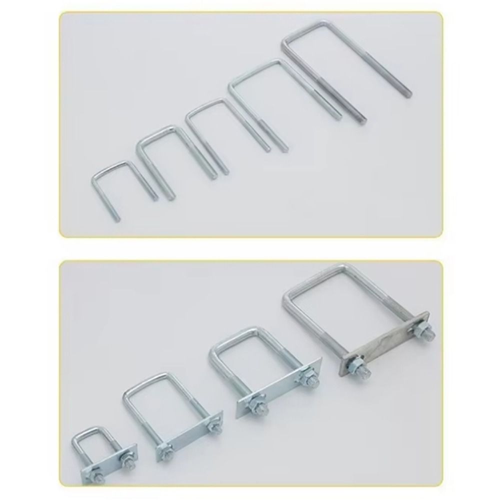 1Pcs Screws M8 Square Tube Clamp Galvanized Q235 Carbon Steel Right Angle U-bolt  for Square Tube