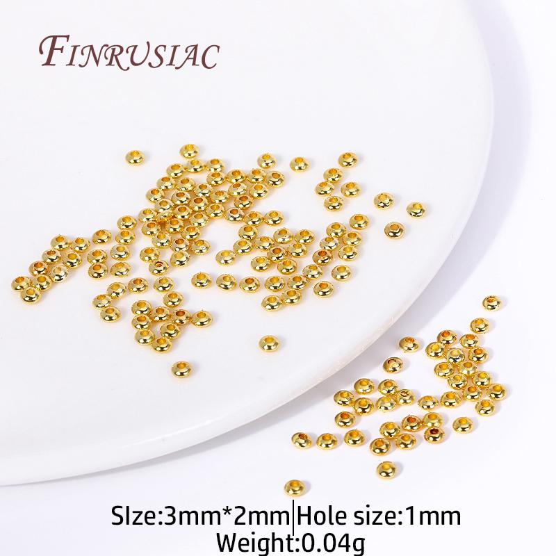 2 Sizes 18K Gold Plated Round Abacus Spacer Beads Bracelet Saucer Beads DIY Jewelry Making Supplies Findings Accessories