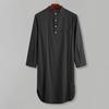Camicia da pigiama da uomo a maniche lunghe tinta unita versatile camicia da notte da indossare ogni giorno Camicia con design a bottoni Fornitura maschile