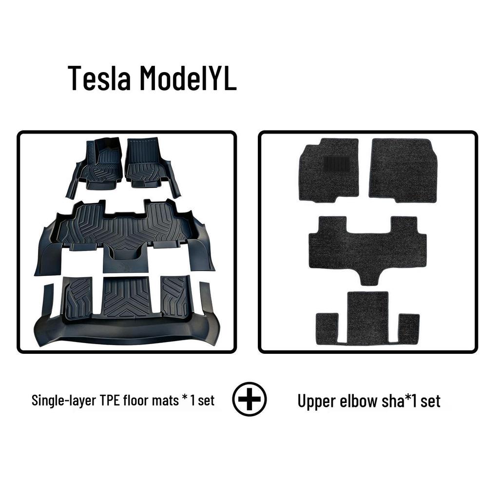 Eco-Friendly TPE Floor Mats with Door Sill Protection for Tesla Model YL - Odorless