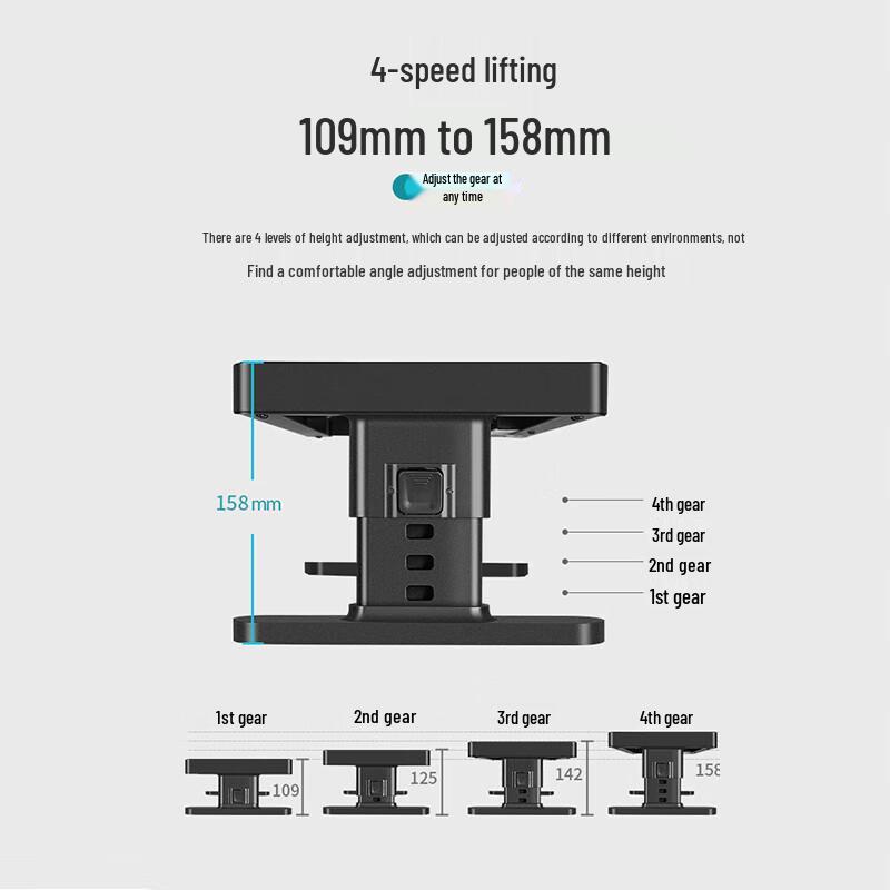 Adjustable Monitor Stand with Wireless Charger, USB 3.0 Hub & Drawer
