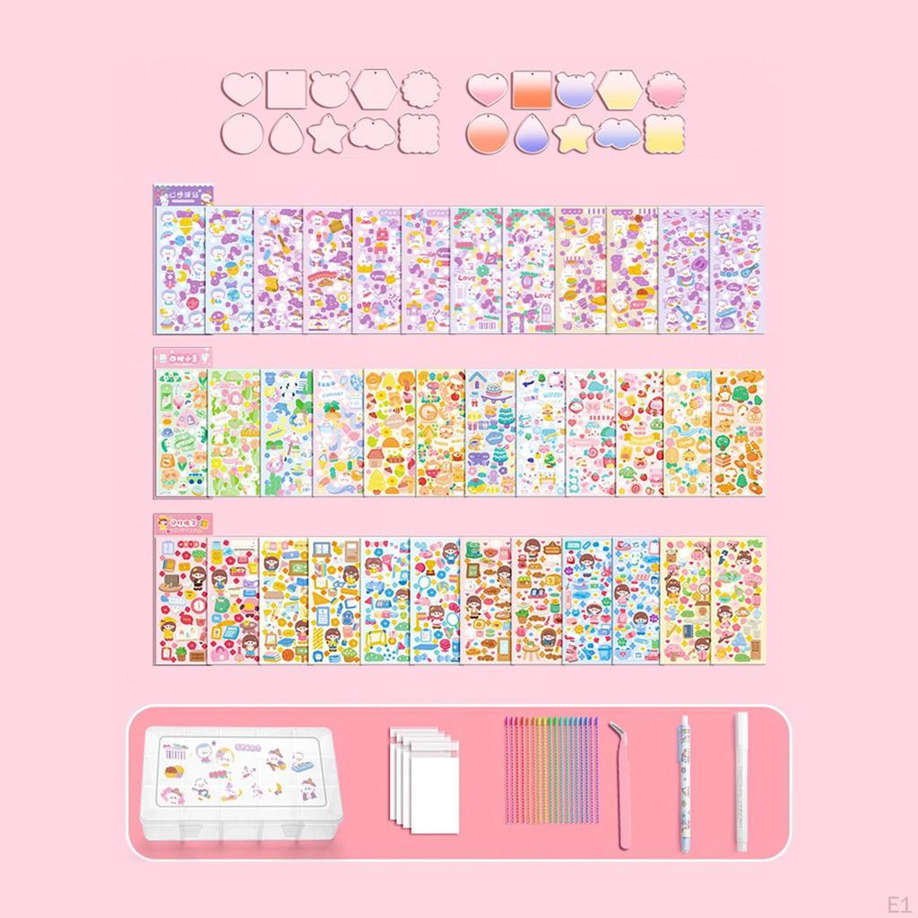Card Sticker Collection for Creative Projects with Storage Box