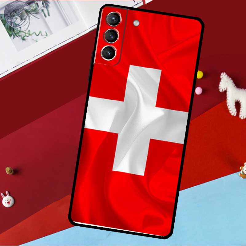 Switzerland Swiss Flag Funda For Samsung Galaxy S26 S25 S23 S22 S20 S24 Ultra S9 S10 Plus S21 FE S25 FE Phone Case