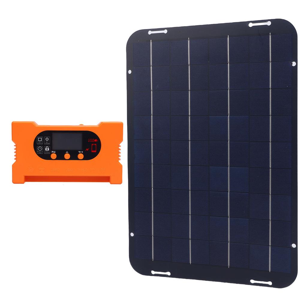 12W 18V Solar Panel Kit IP65 Water Proof Solar Panel Battery Charger Maintainer with Controller for Camping Caravans Greenhouses
